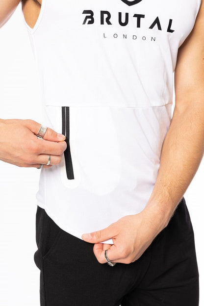 White Vest with Pocket - Brutal London Clothing